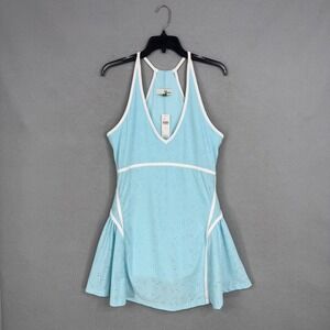 Daily Practice Dress Womens Large Light Blue Eyelet Active Tennis Athleisure